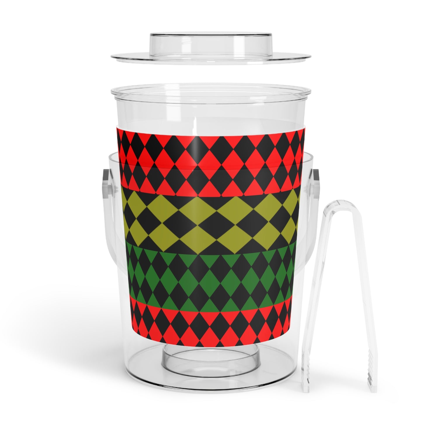 Pan African Flag  Ice Bucket with Tongs