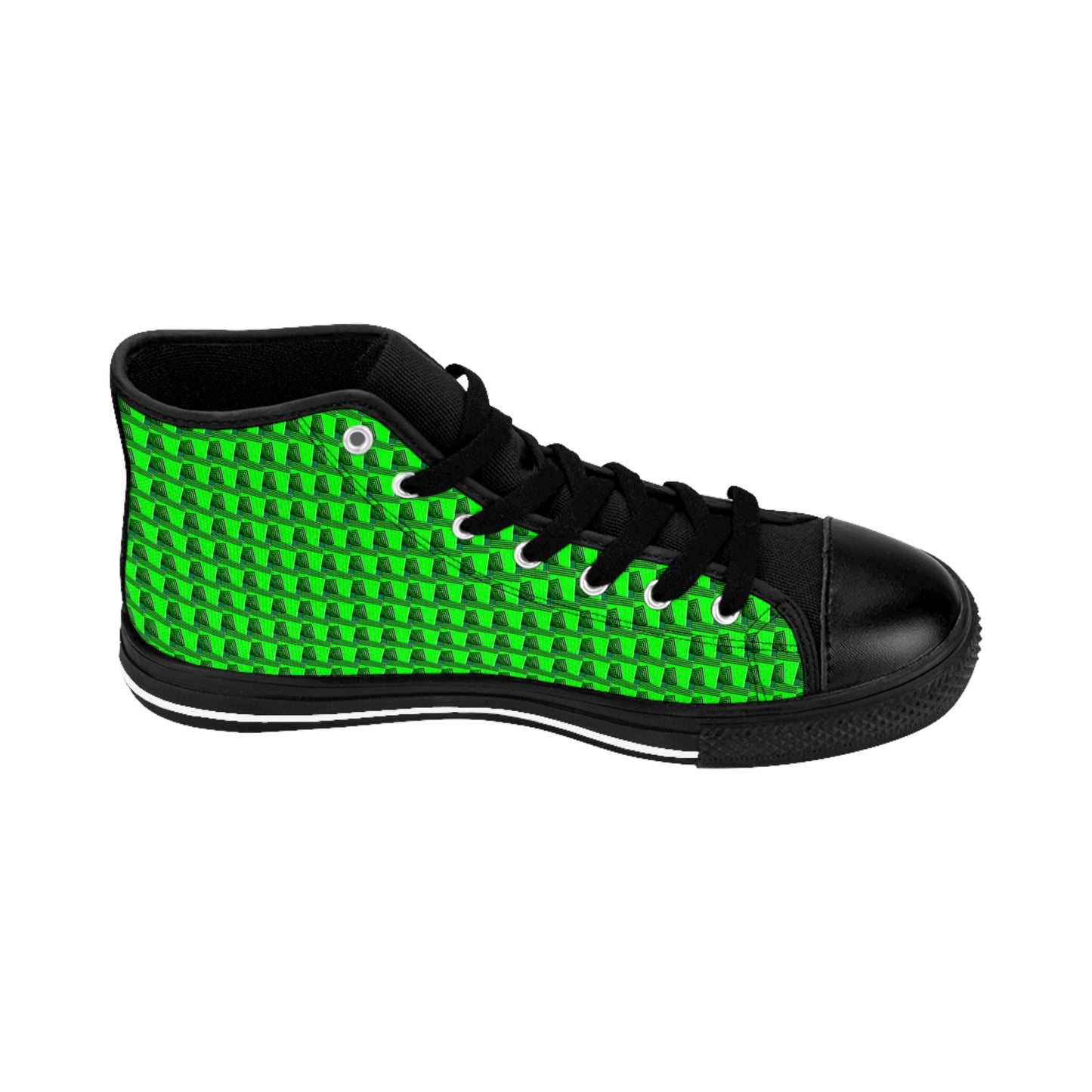 Black Chrome On Green Strain Women's Classic Sneakers