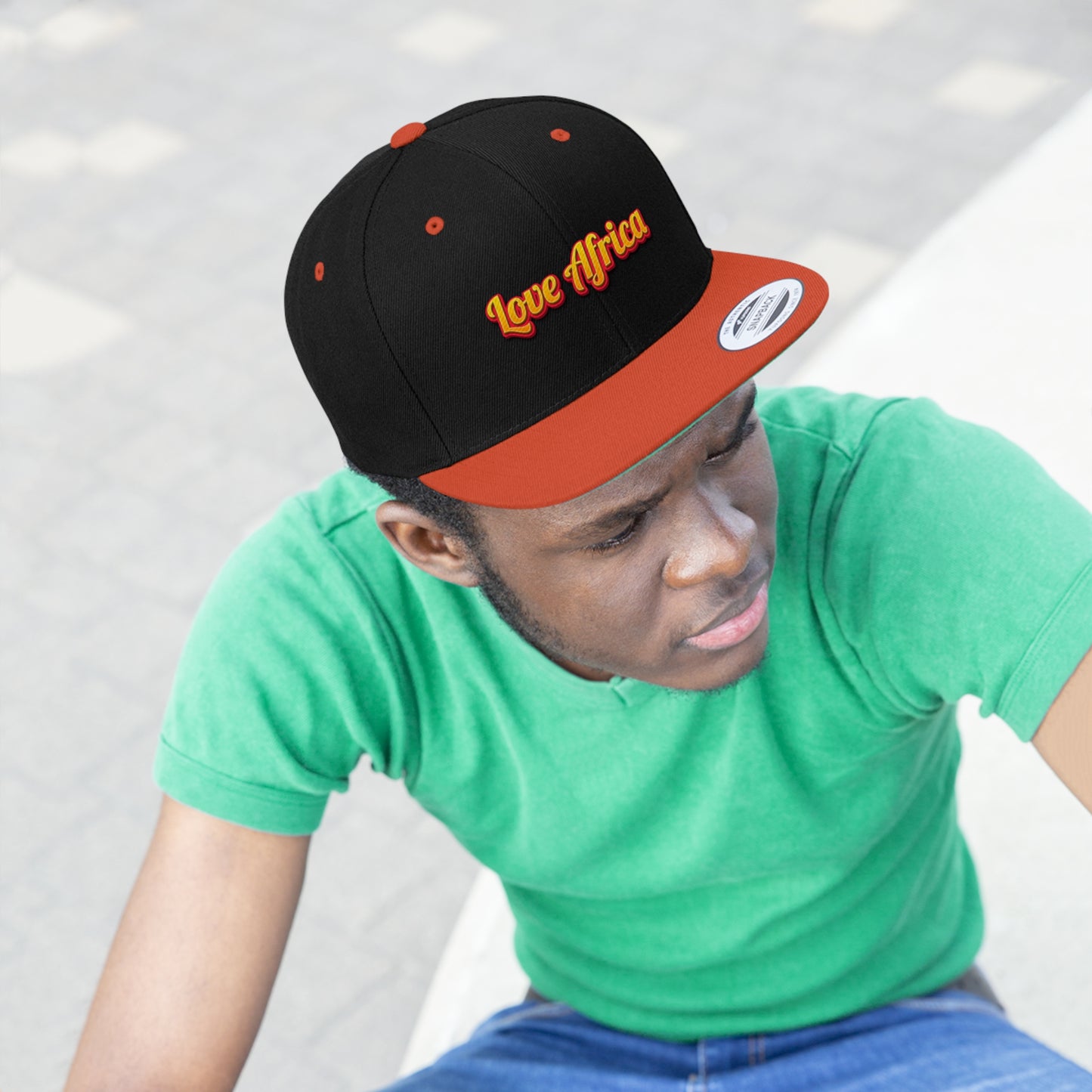 Love Africa (EMBROIDERED)  Unisex Flat Bill Hat