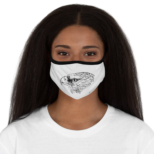 Bird On White Fitted Polyester Face Mask