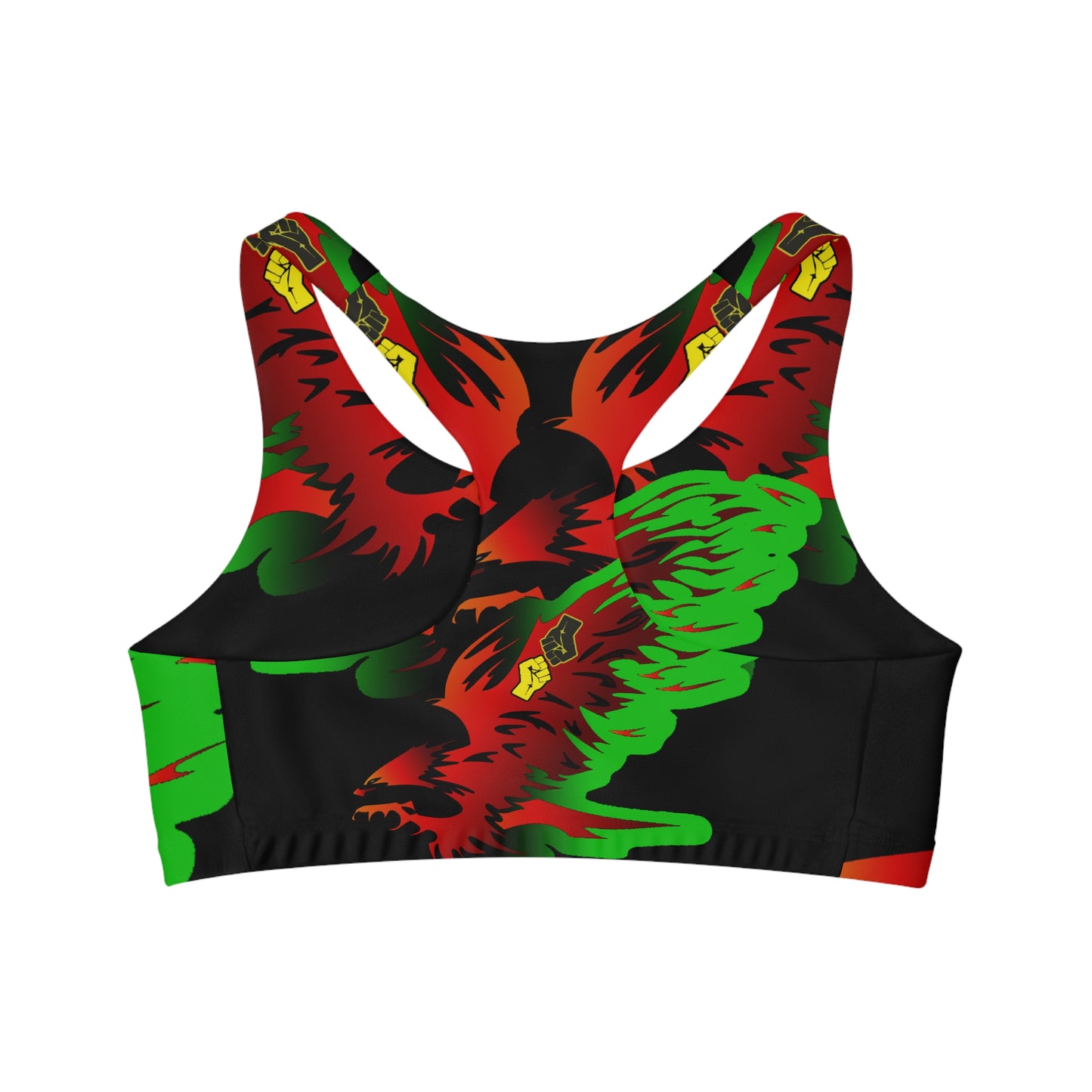 Afro Fire Bird Seamless Sports Bra (AOP)