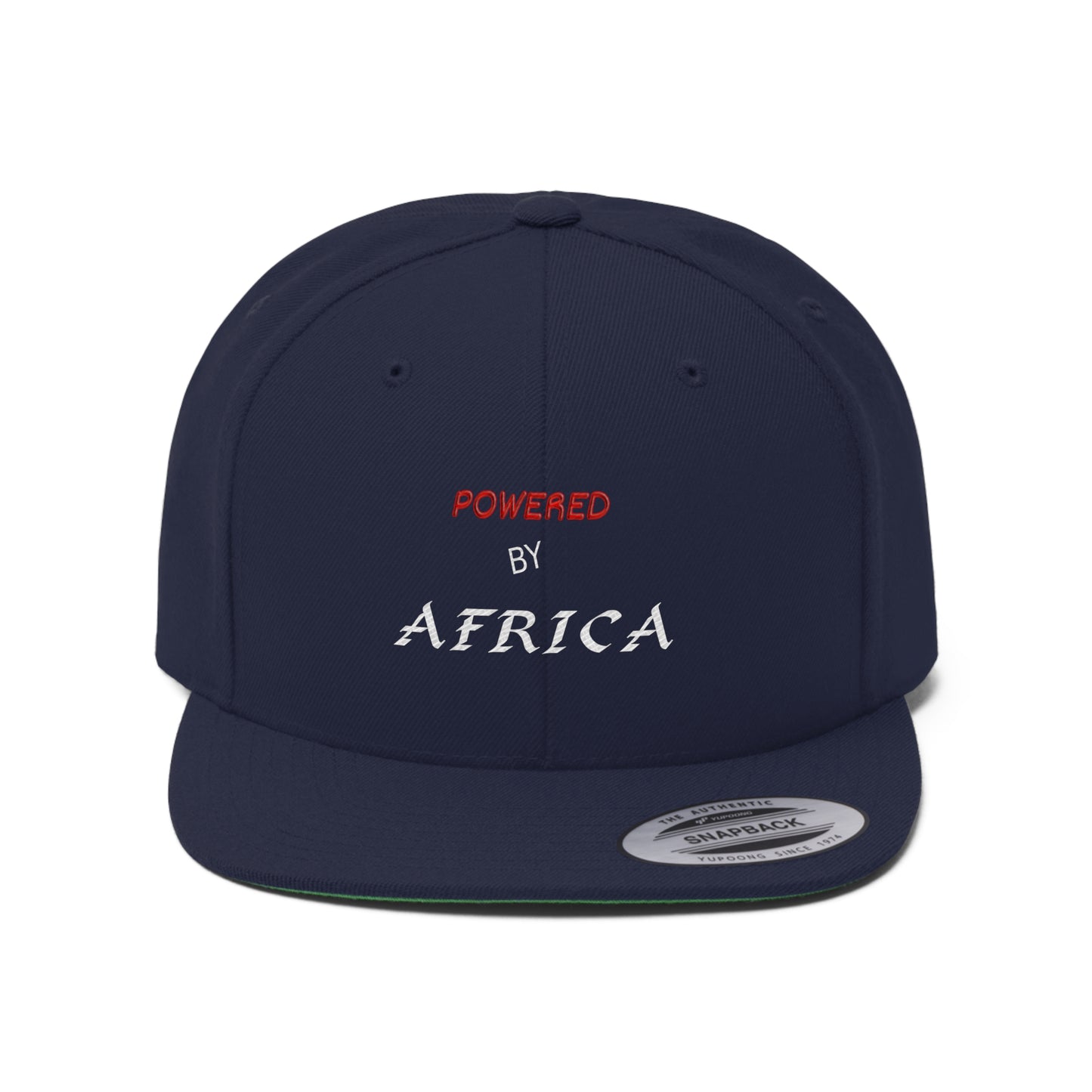 Powered By Africa (EMBROIDERED)  Unisex Flat Bill Hat