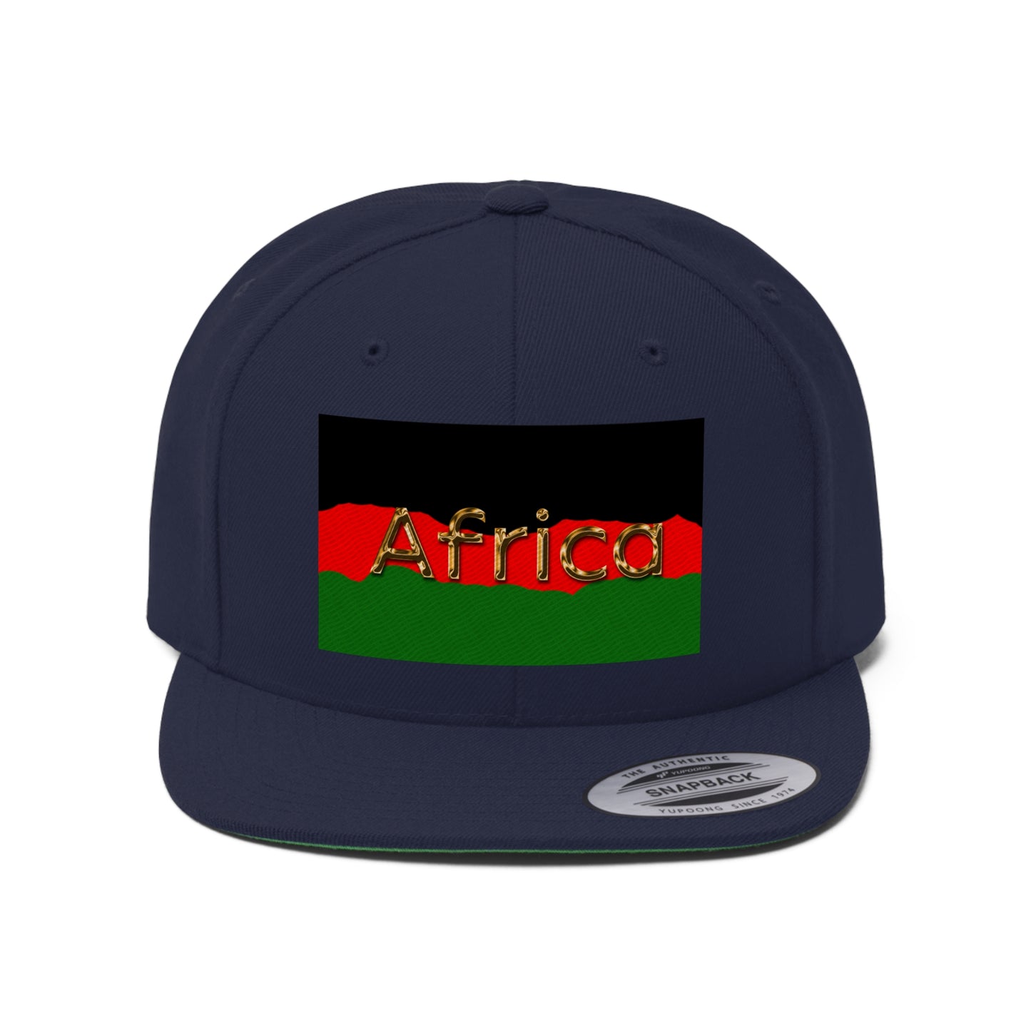 Africa in Gold (EMBROIDERED)  Unisex Flat Bill Hat