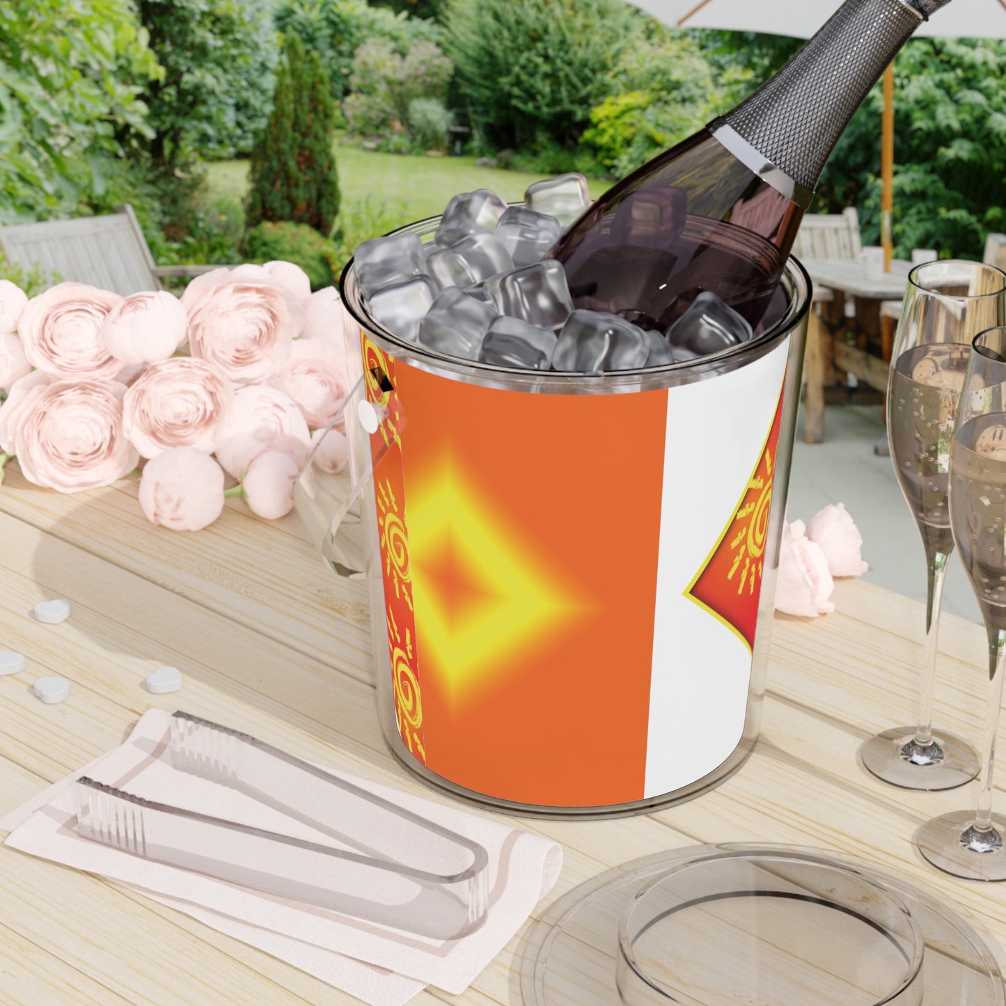 Sun Shine (white) Ice Bucket with Tongs