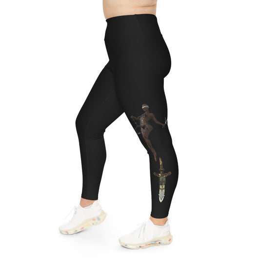 Themis-Lady Justice (Black) Plus Size Leggings