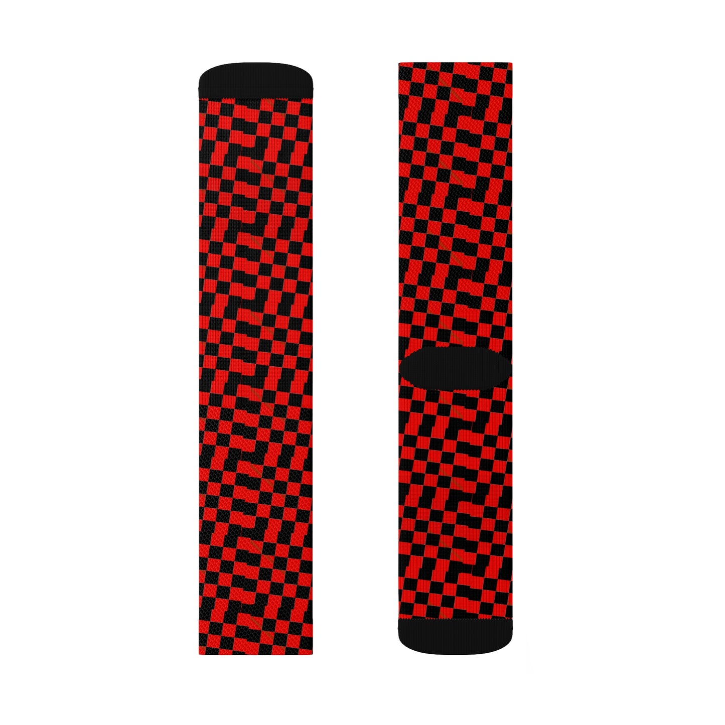 Red and Black Checkered Background  Sublimation Socks