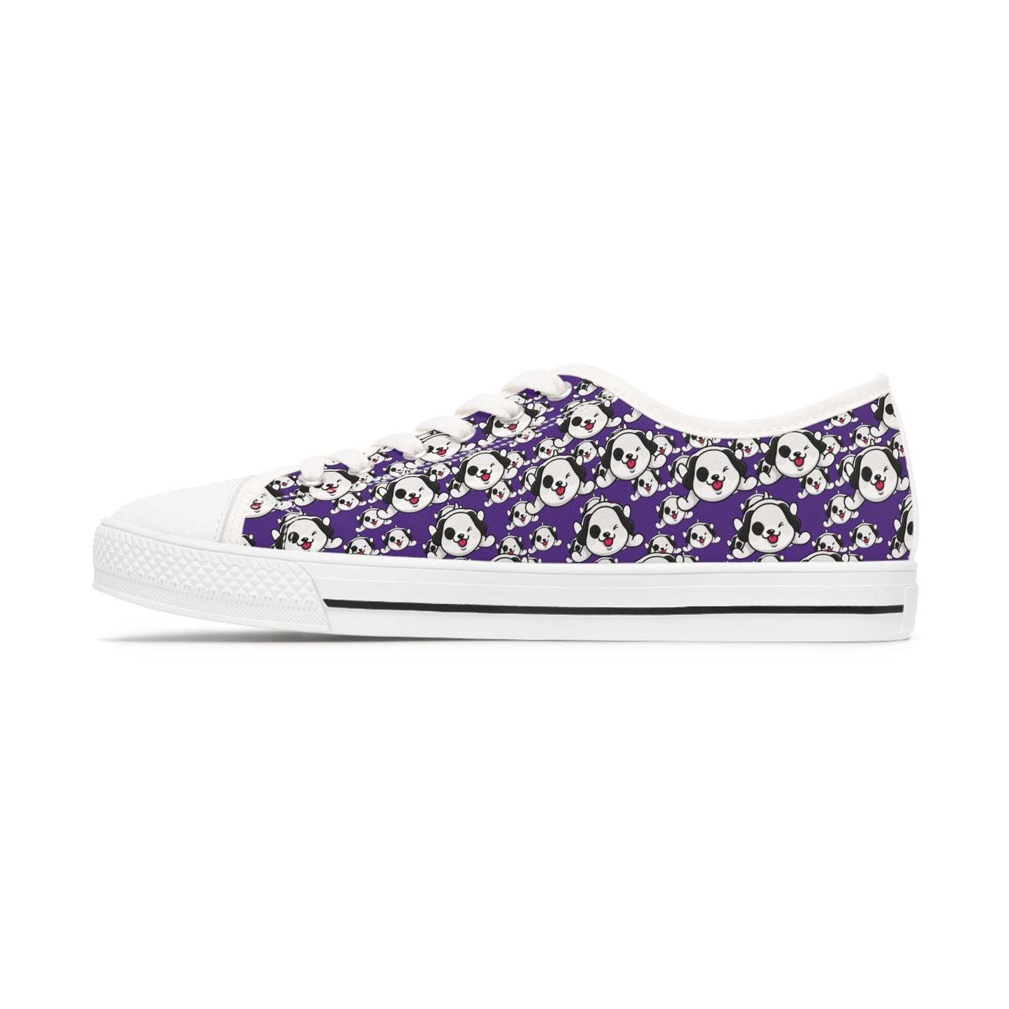 Dog on Purple Women's Low Top Sneakers