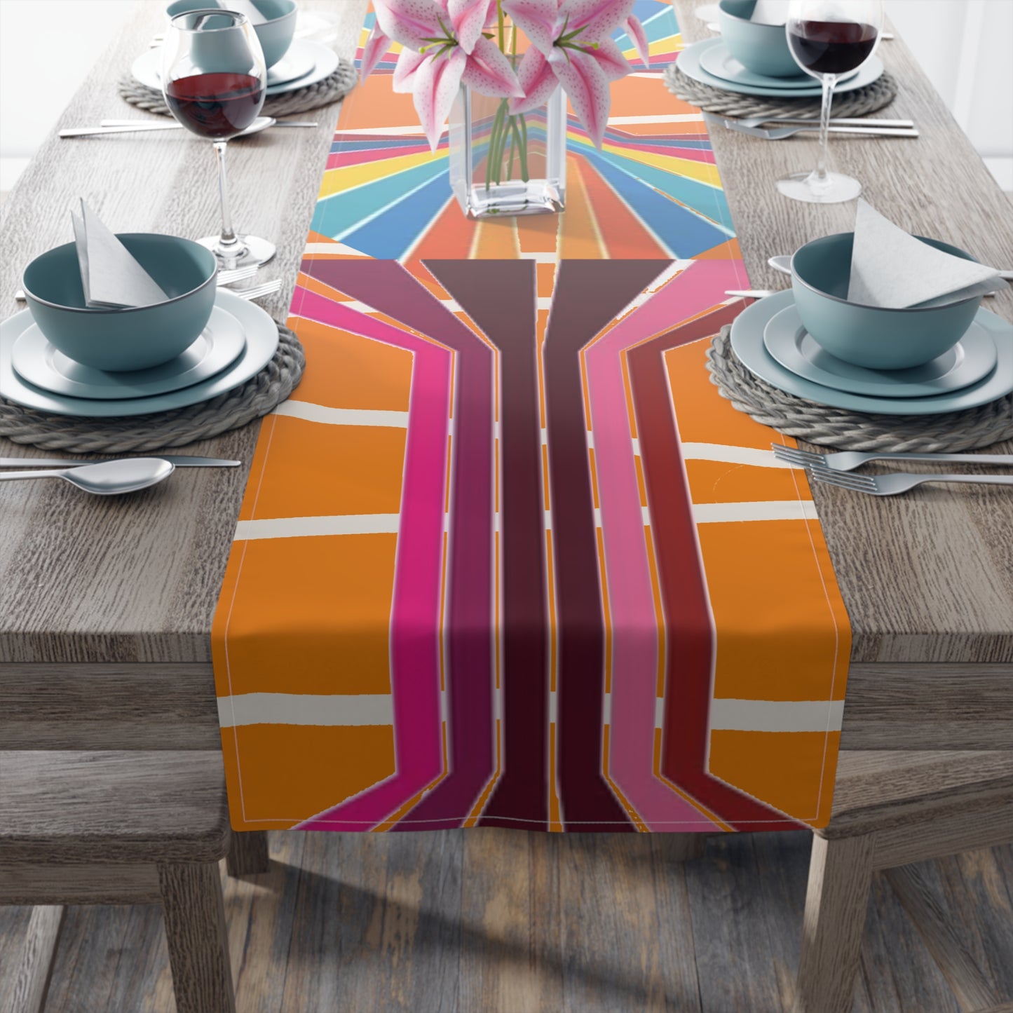 Bent Straw Table Runner (Cotton, Poly)