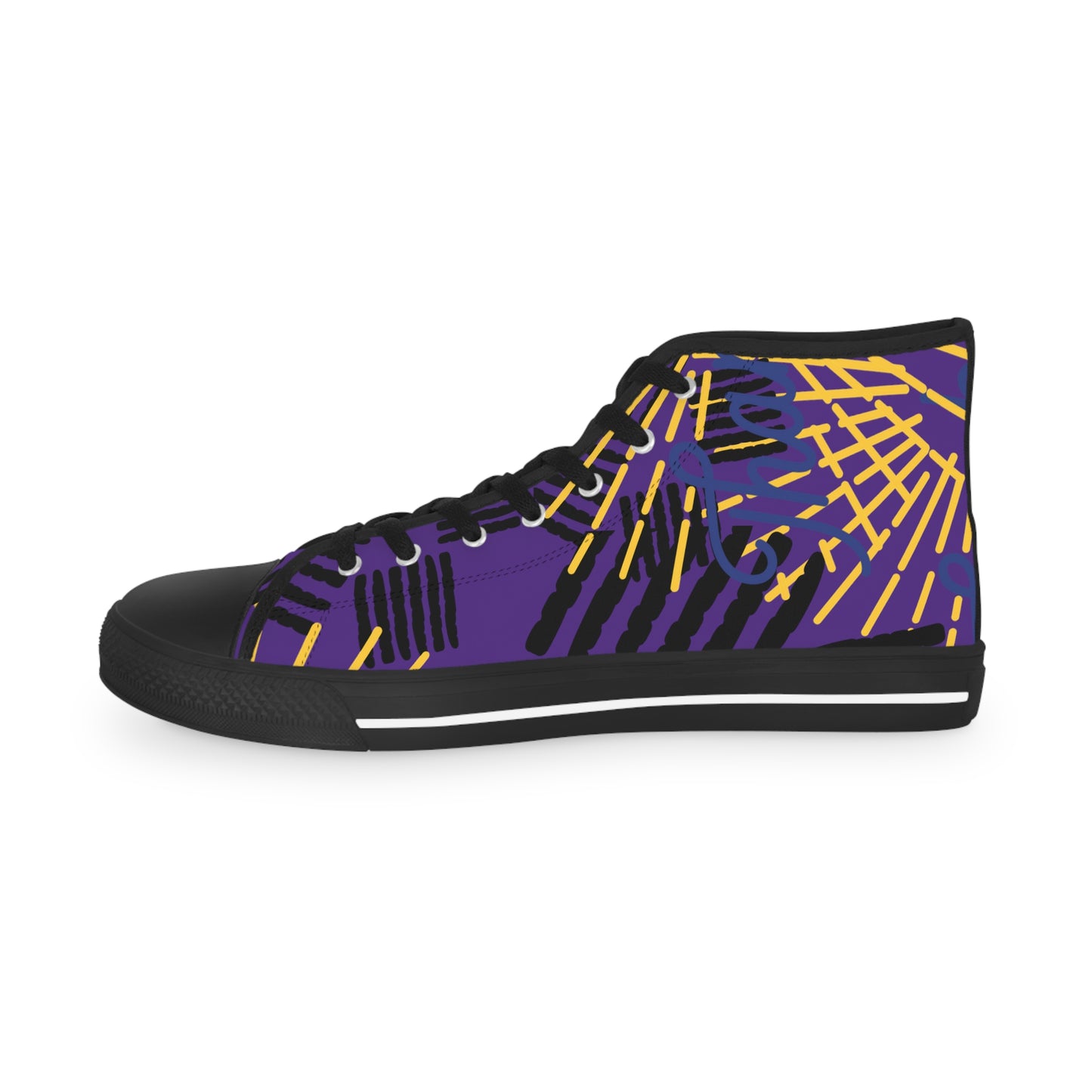 Yellow Sparks Men's High Top Sneakers