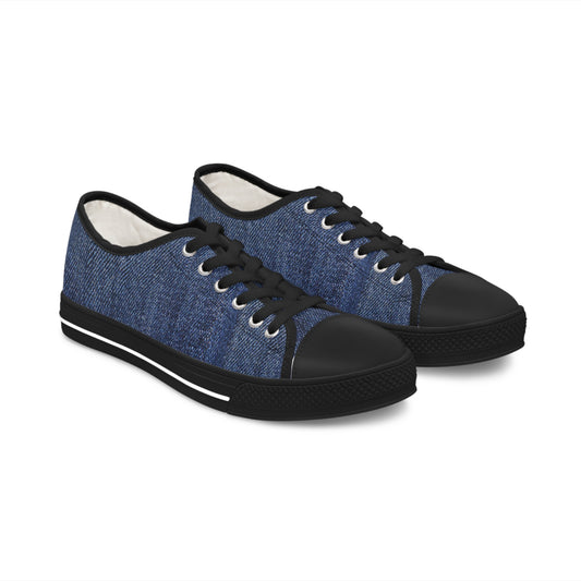 Blue Denim Style Women's Low Top Sneakers