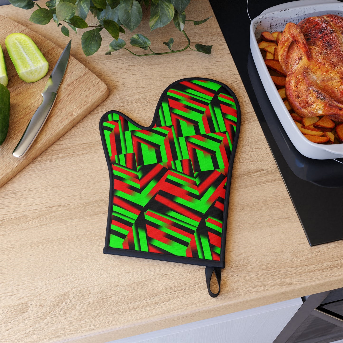 Afro Strips Oven Glove