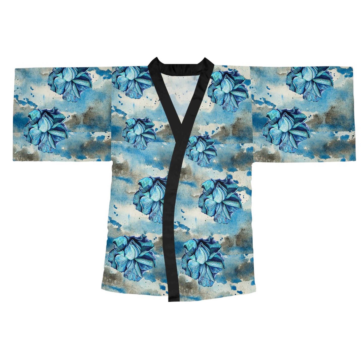 Blue Orchid Long Sleeve Kimono Robe