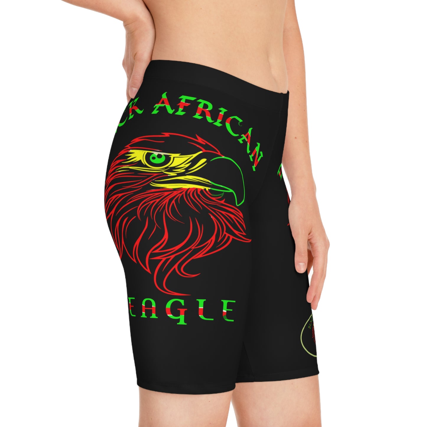 Black African Eagle Women's Bike Shorts (AOP)