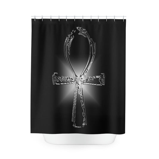 Glass ANKH (Single) Polyester Shower Curtain