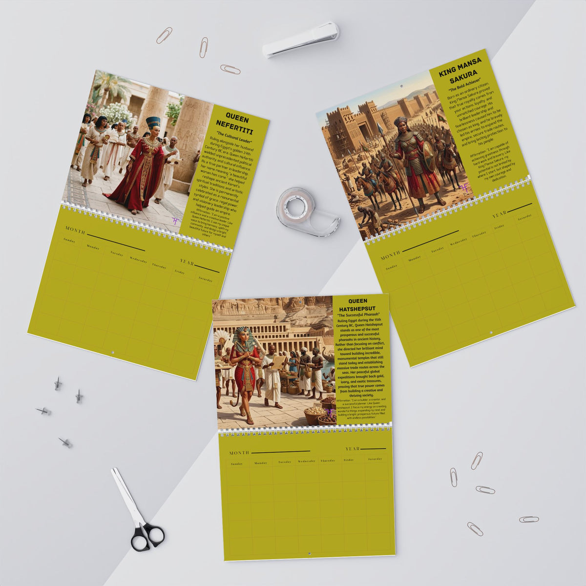 African Queens Wall Calendar — Undated Black Children's History & Culture Calendar