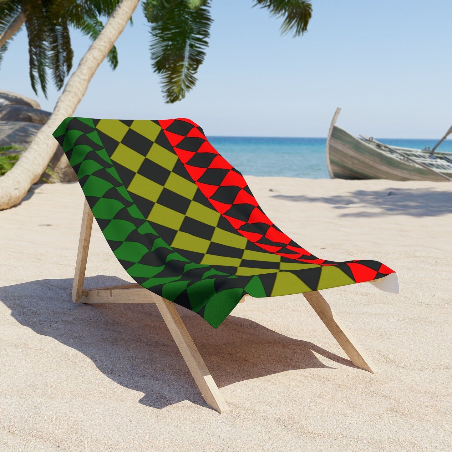 Pan African Flag (Optical) Beach Towel