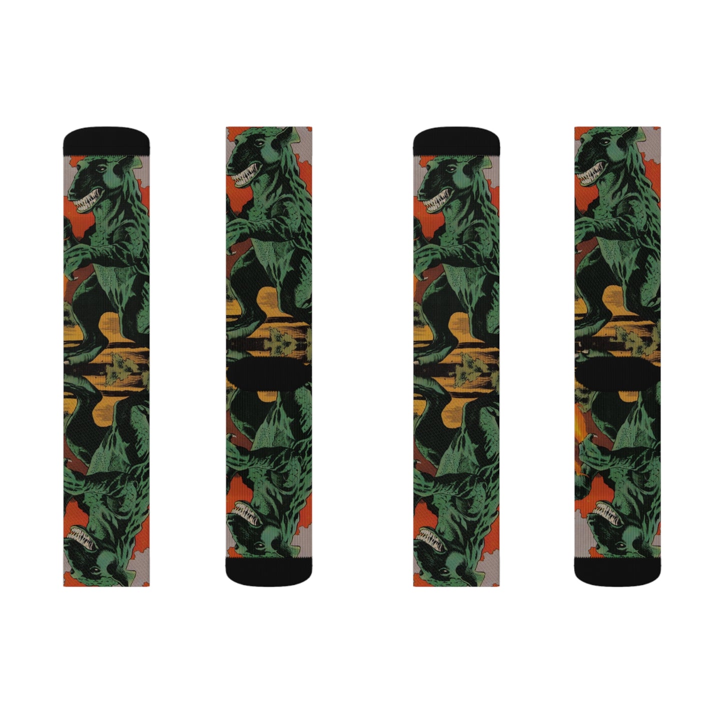 Green Dino       Sublimation Socks