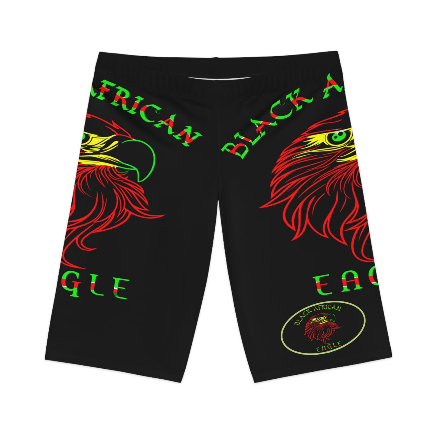 Black African Eagle Women's Bike Shorts (AOP)