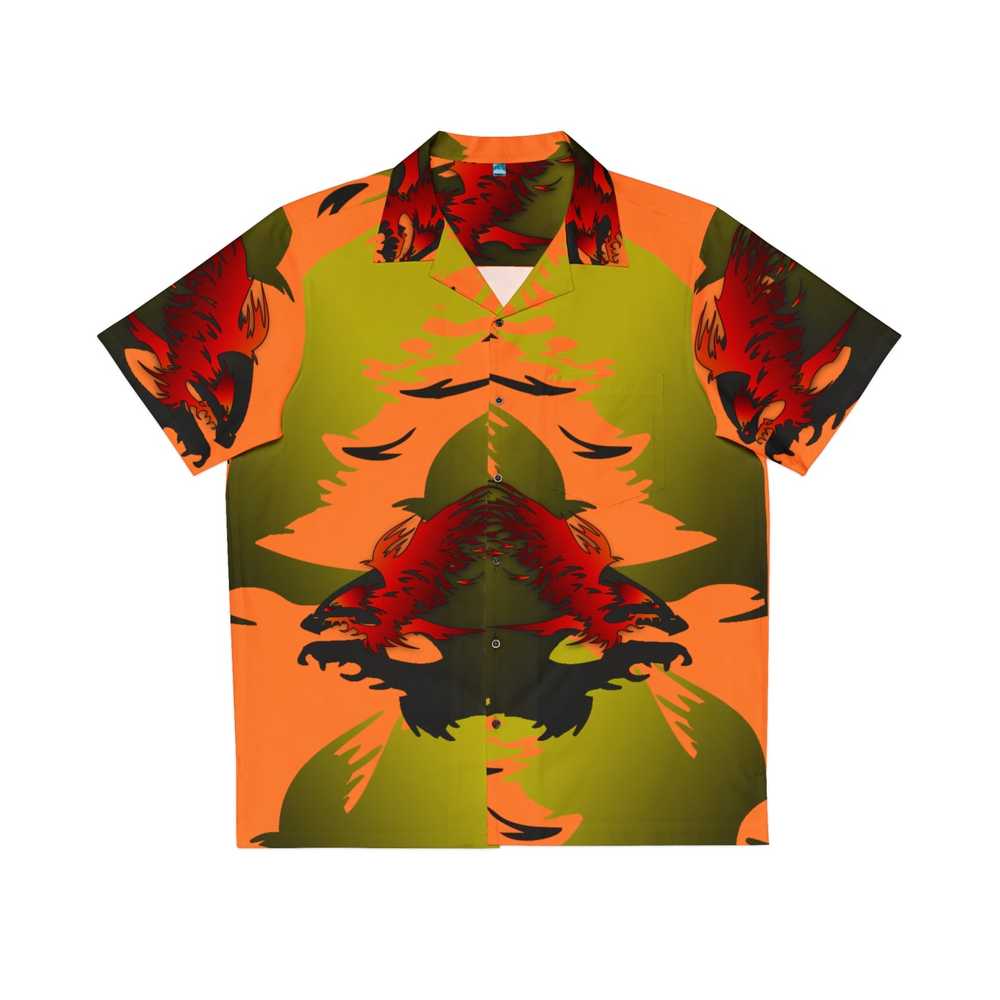 Twin Fire Birds Men's Hawaiian Shirt