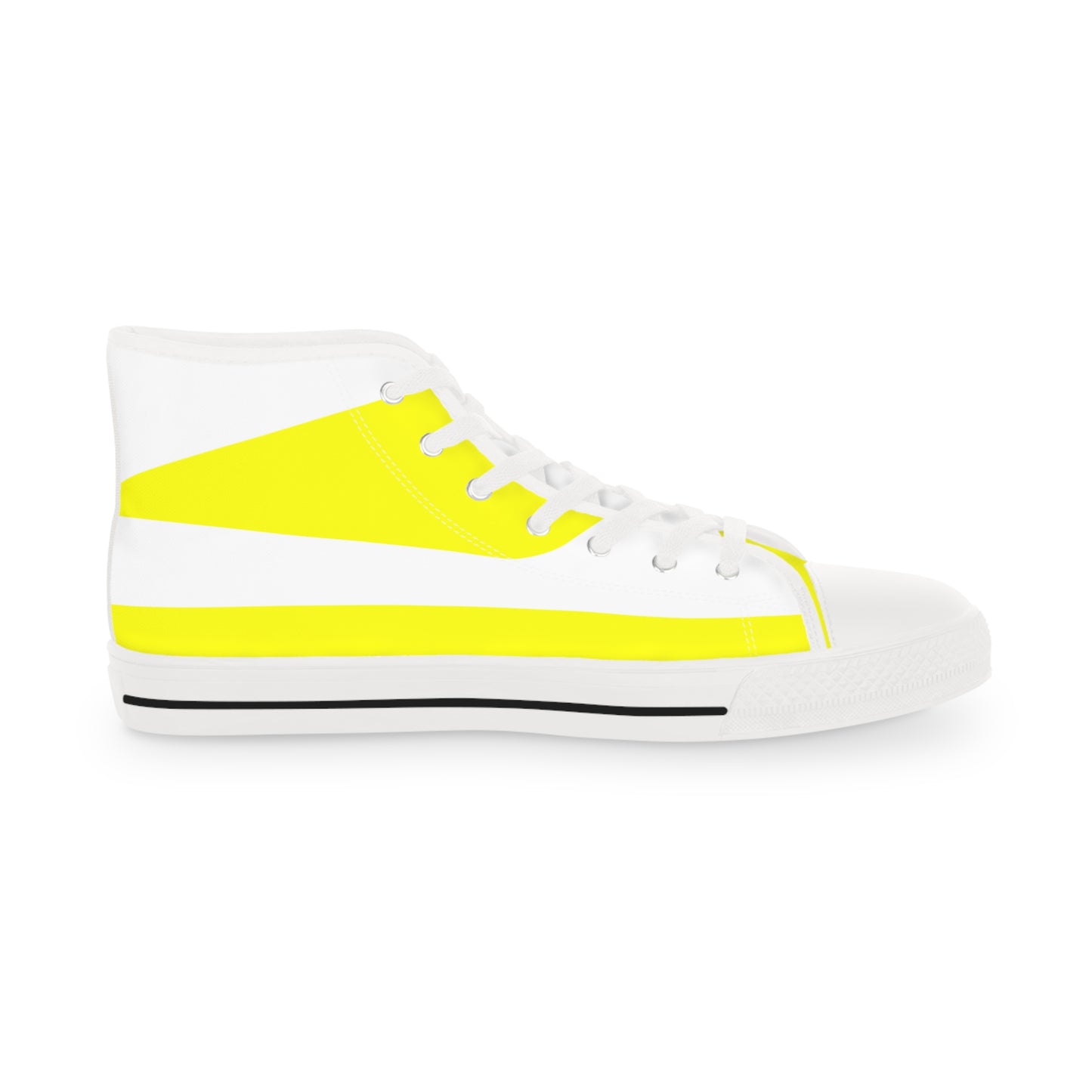 Yellow On White Men's High Top Sneakers