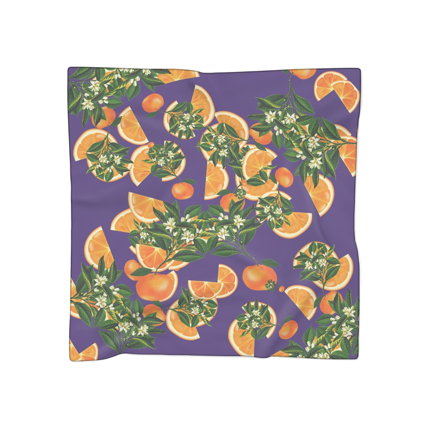 Orange Blossom Print Poly Scarf