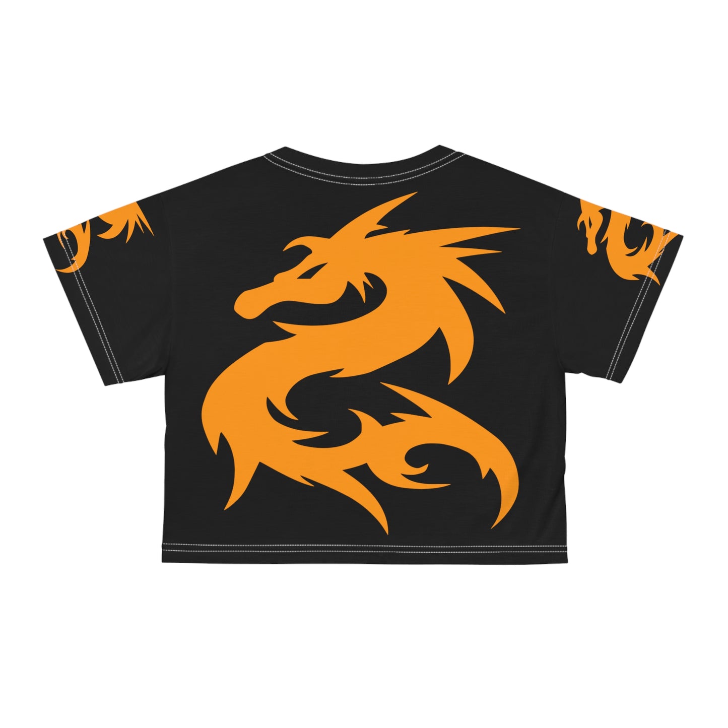 Gold Dragon on Black Crop Tee