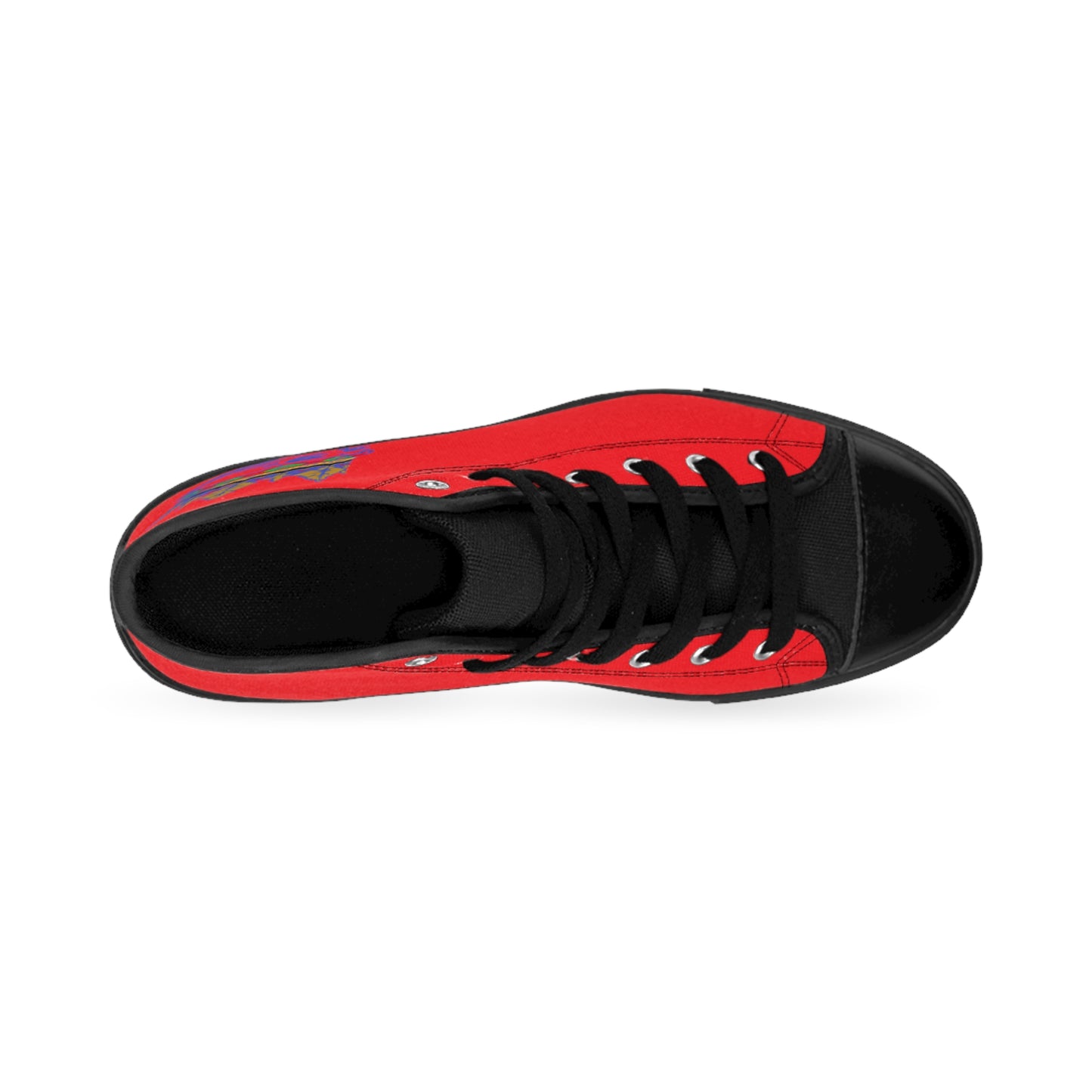 QUEEN  SKULL On Red Women's Classic Sneakers