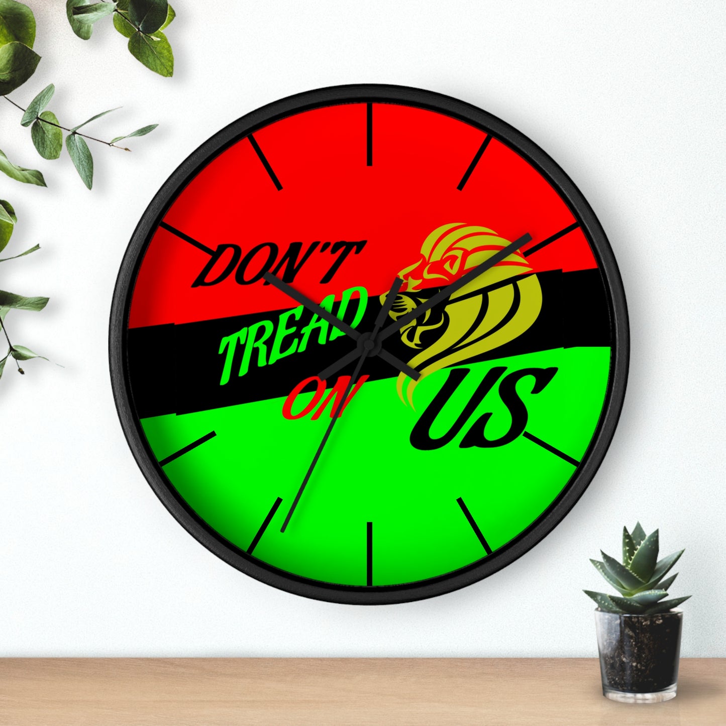 AFRICAN DON'T TREAD ON US FLAG Wall clock