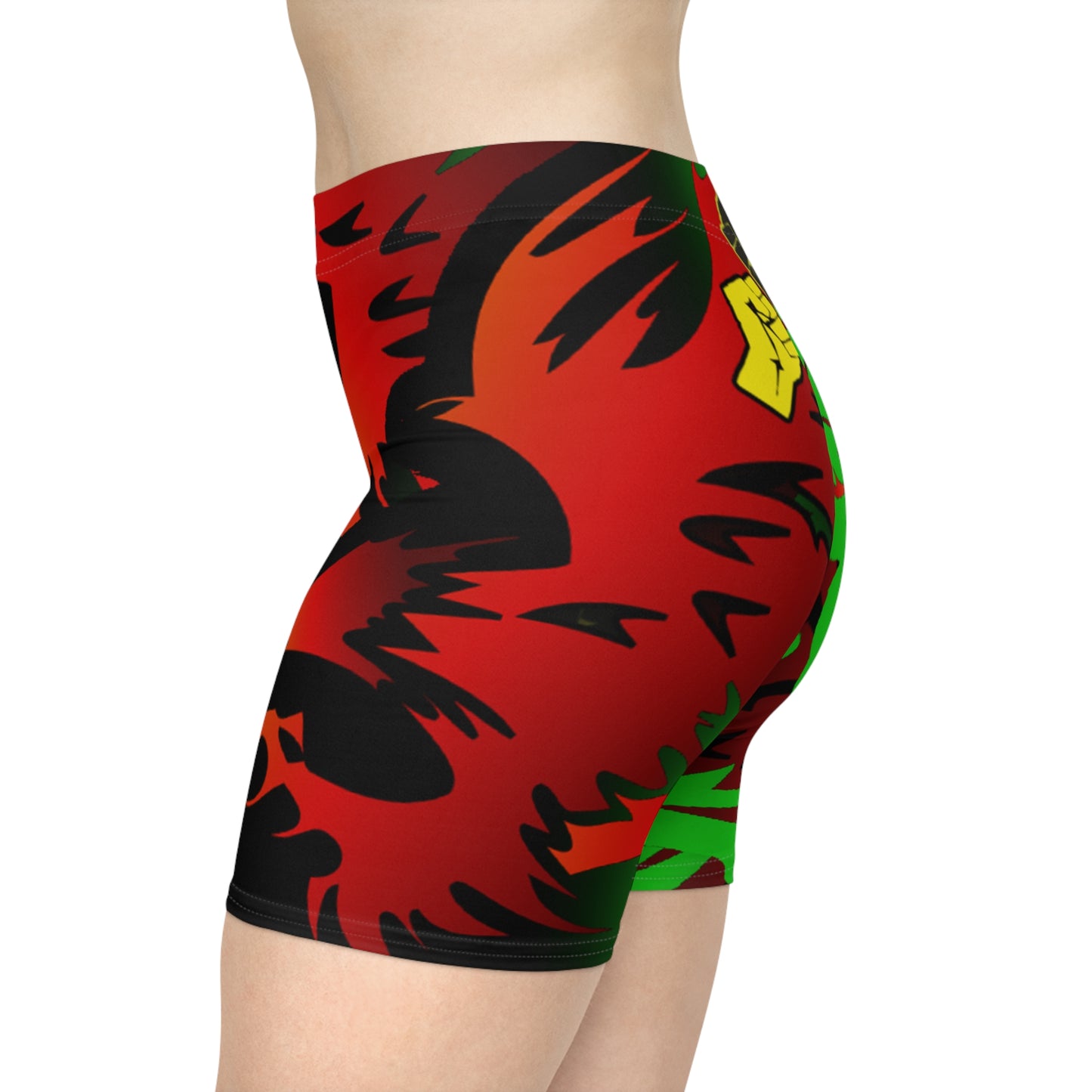 Afro Fire Bird   Women's Biker Shorts (AOP)