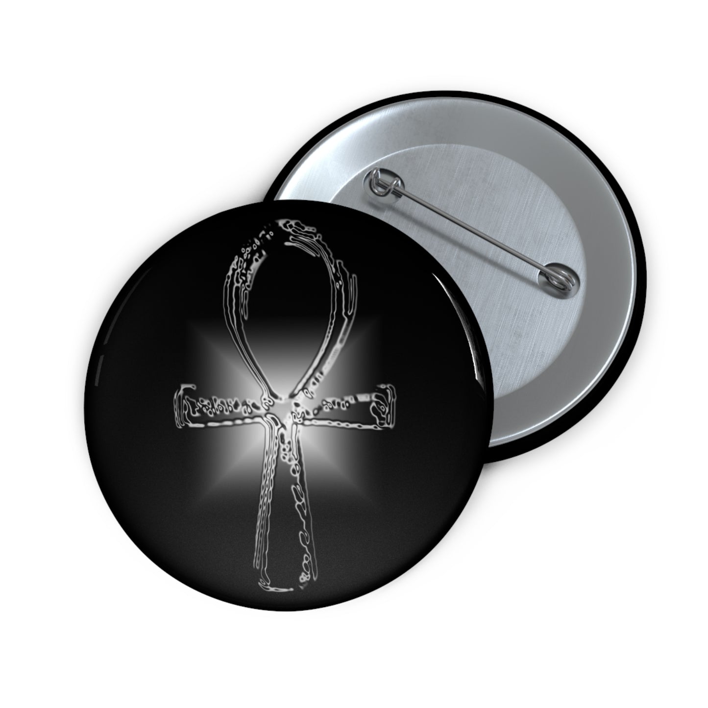 Glass ANKH Pin Buttons