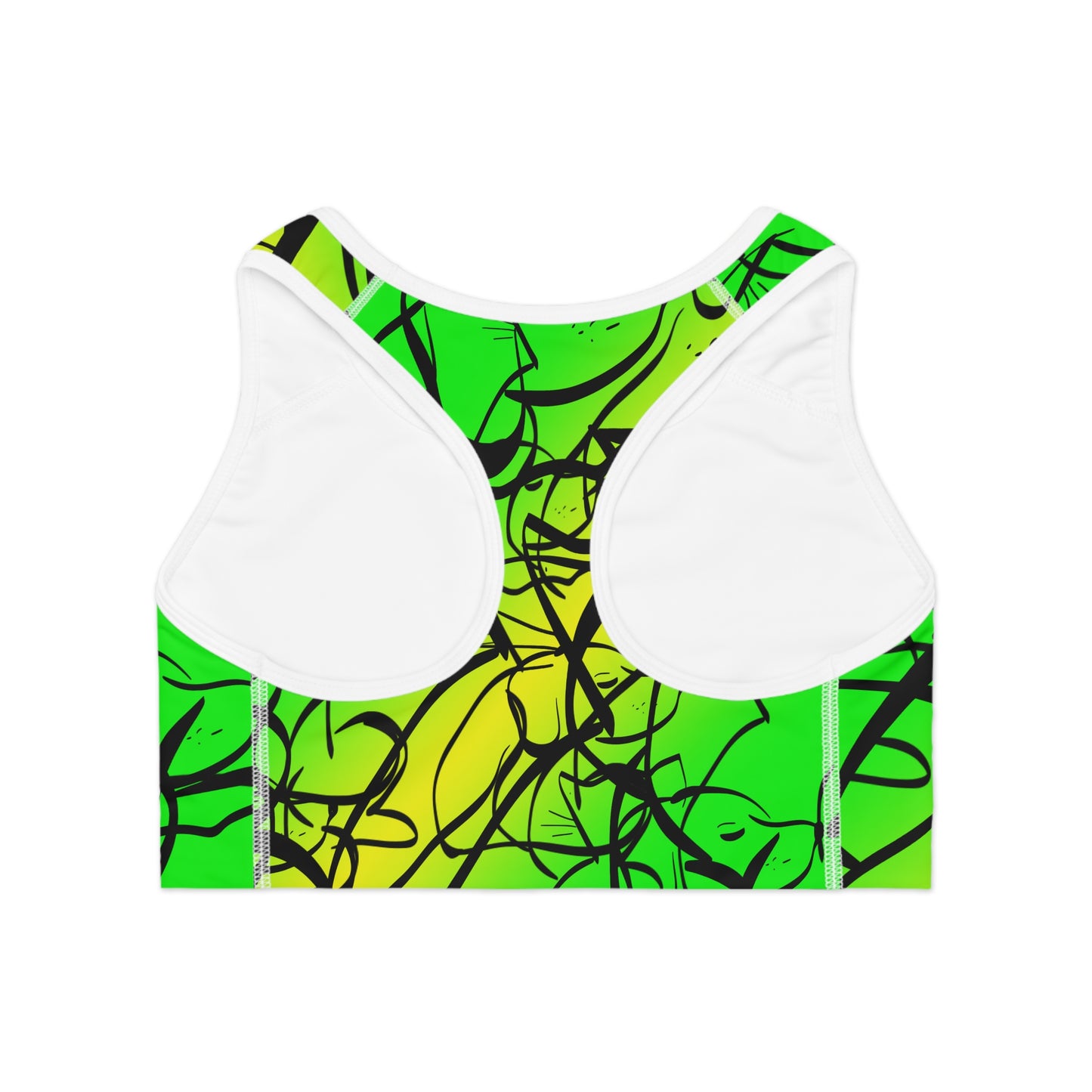 Dog and Cat on Green Sports Bra (AOP)