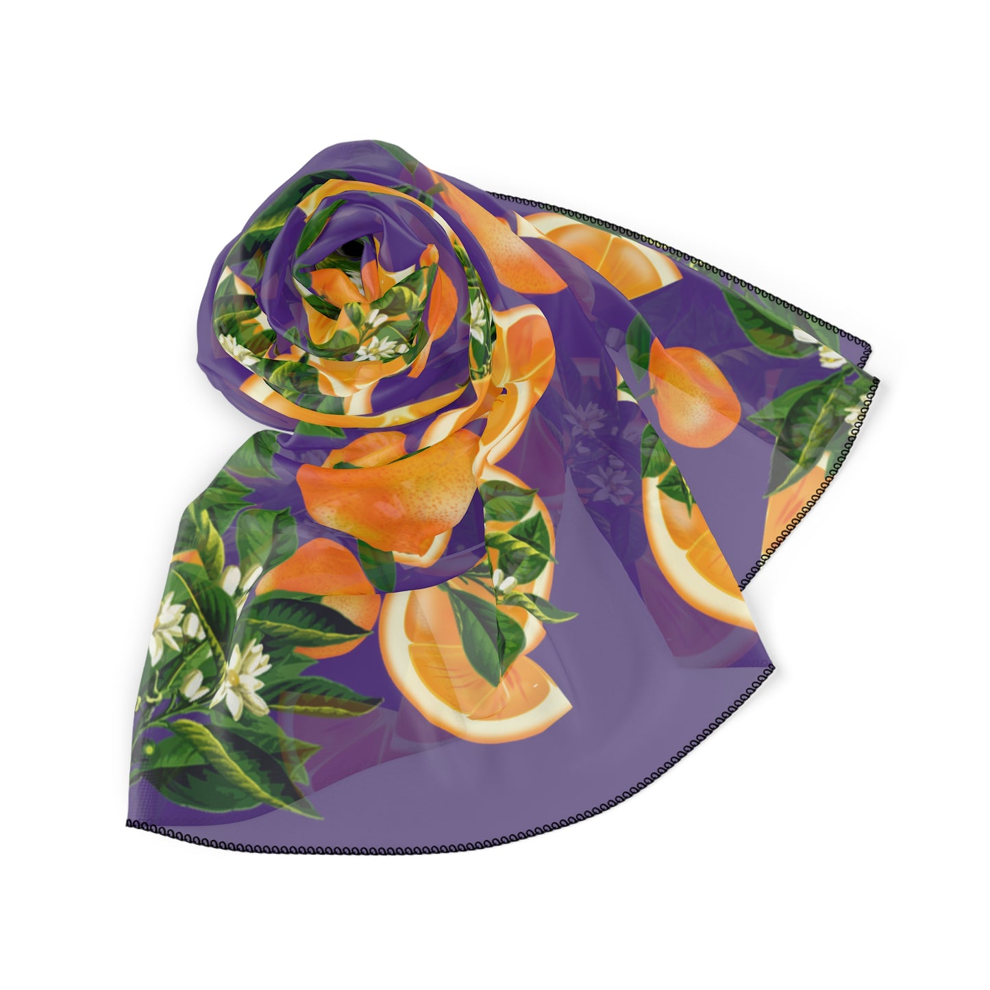 Orange Blossom Print Poly Scarf