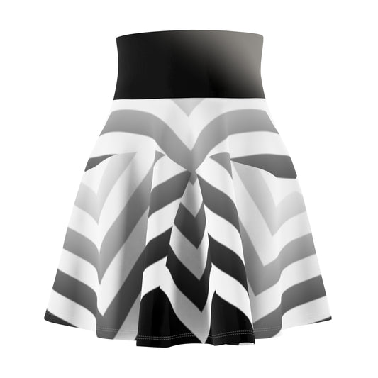 B & W Arrow Down Women's Skater Skirt