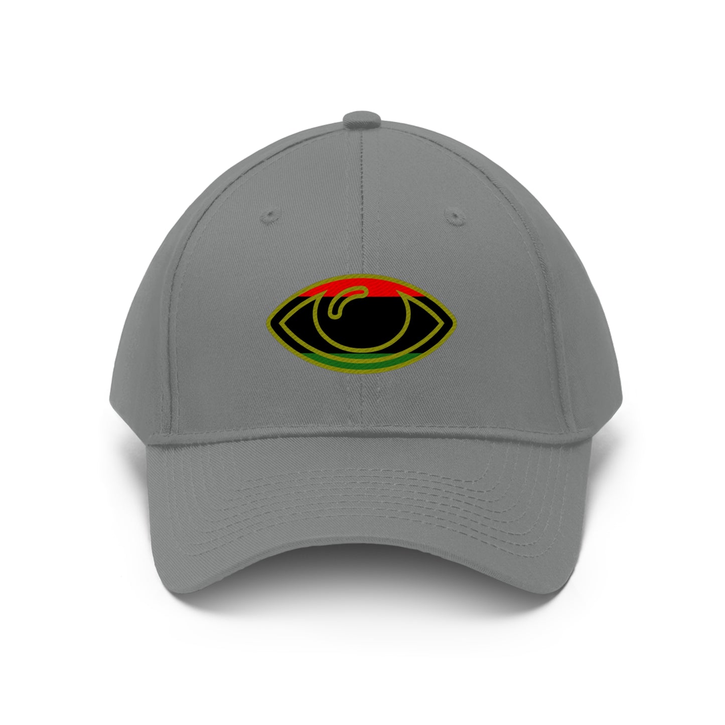 Pan African Flag Eye   (EMBROIDERED )  Unisex Twill Hat