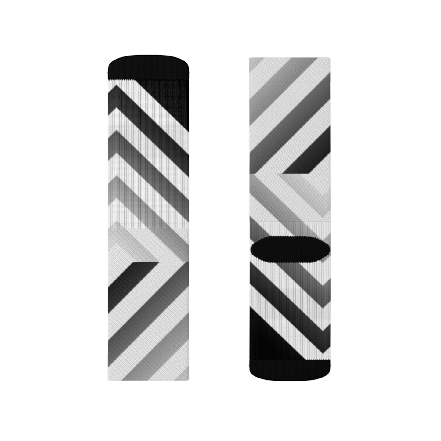 B & W Arrow Down       Sublimation Socks