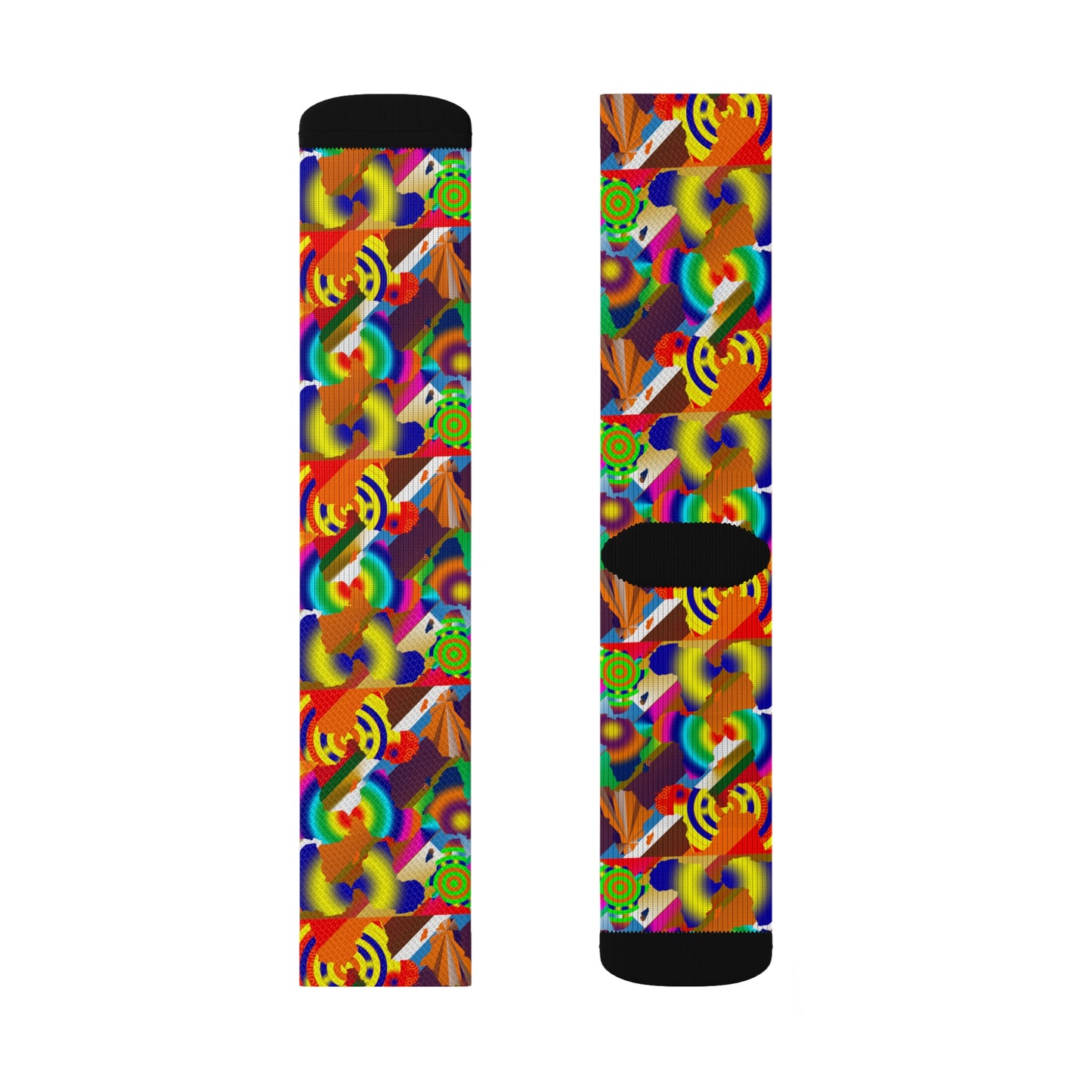 9 Africas  Collage  Sublimation Socks