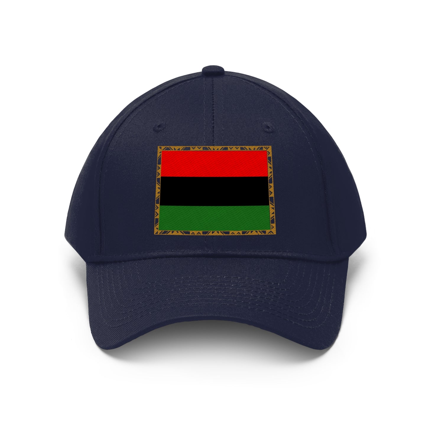 African Diaspora Flag in Gold (EMBROIDERED ) Unisex Twill Hat