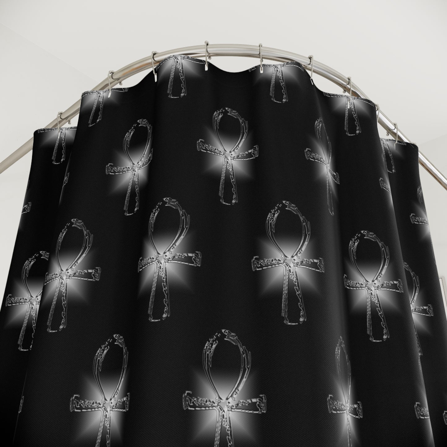 Glass ANKH (Multiple) Polyester Shower Curtain