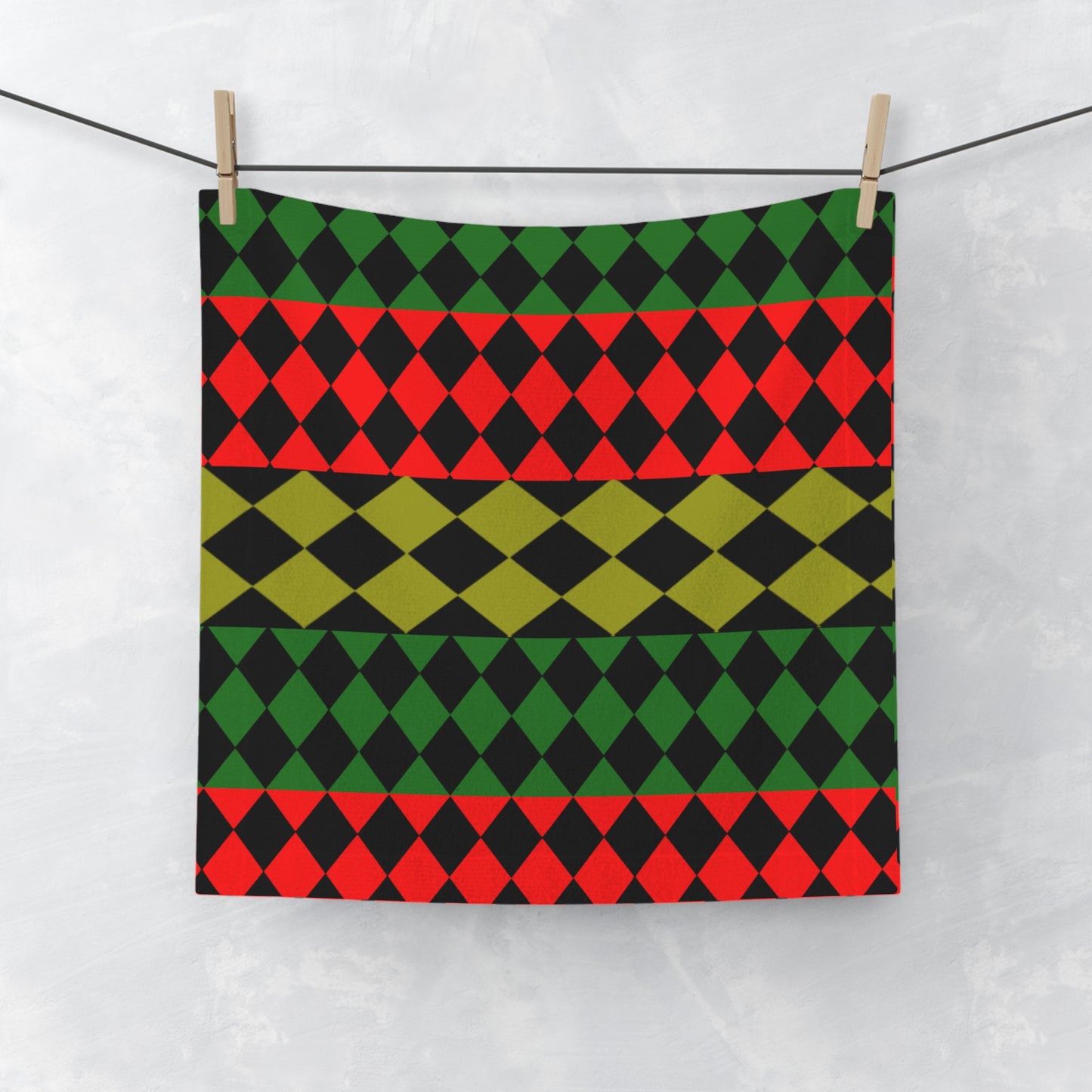 Pan African Flag Face Towel