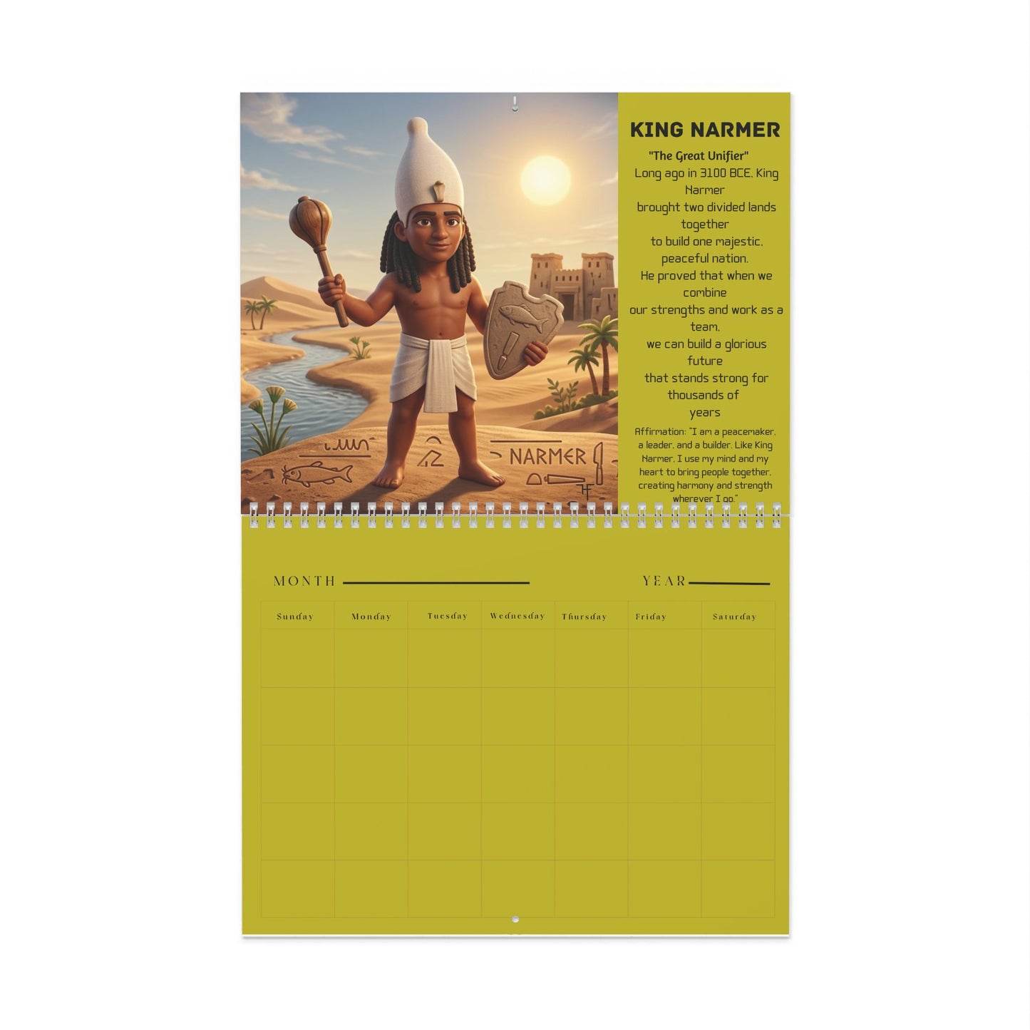 African Kings Wall Calendar — Undated Black Children's History & Culture Calendar