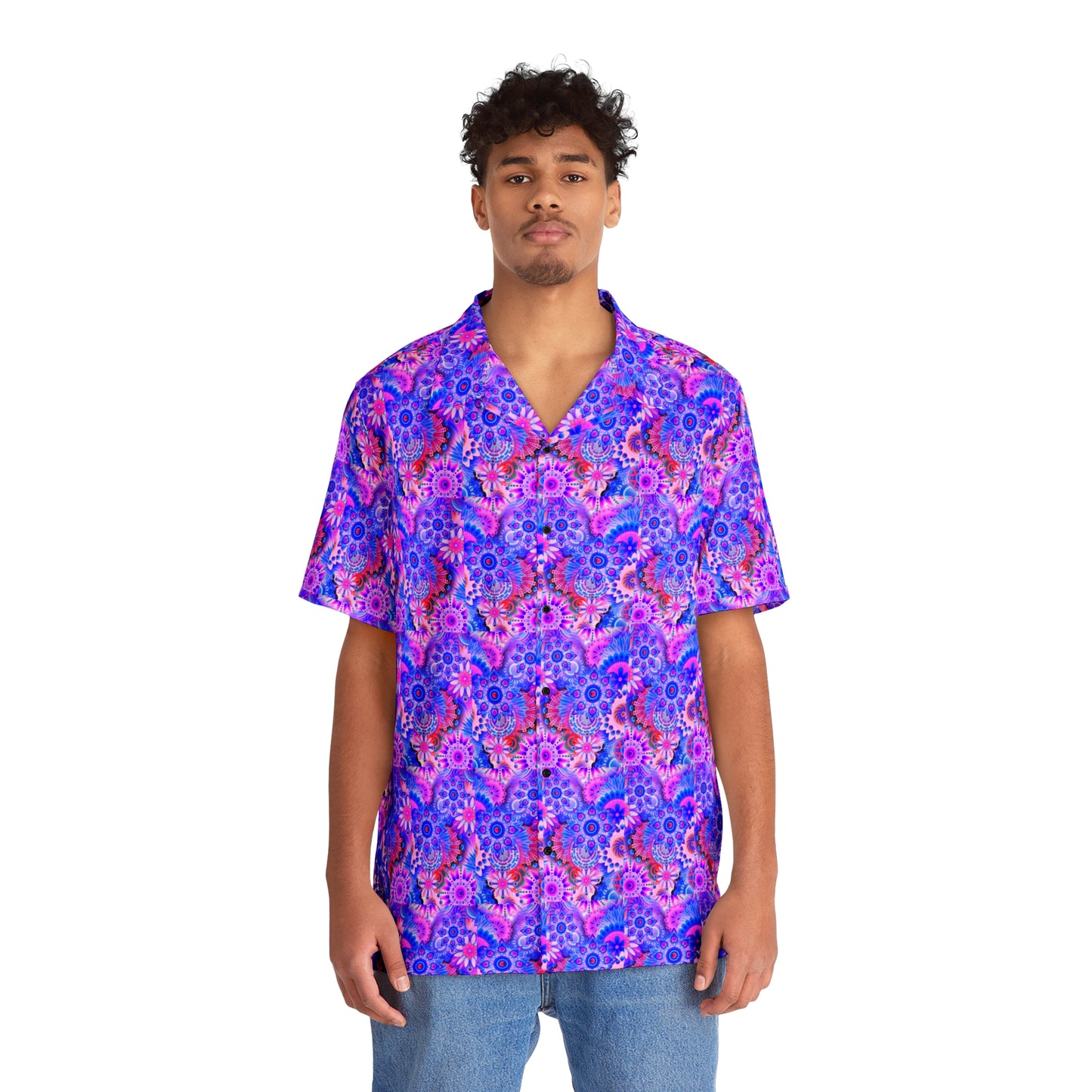 Mandalas-Pink 2   Men's Hawaiian Shirt