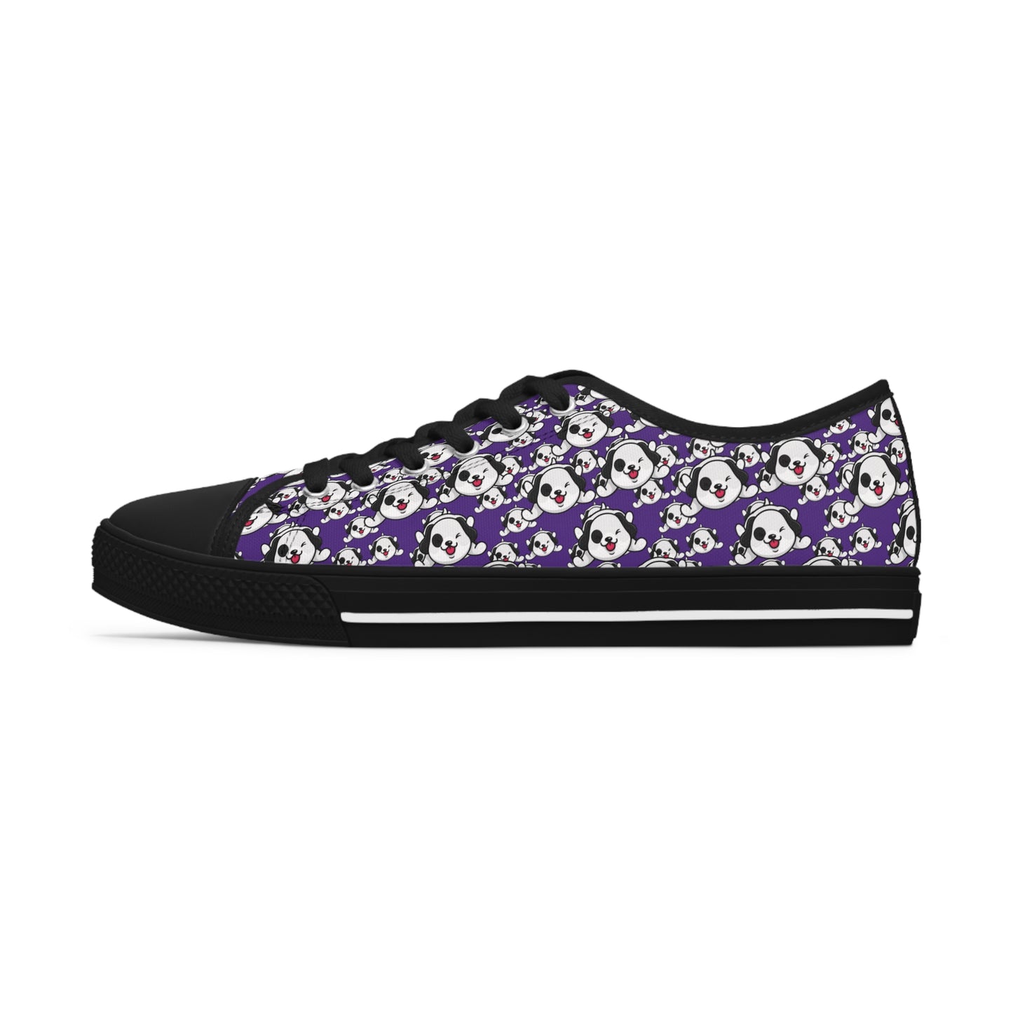 Dog on Purple Women's Low Top Sneakers