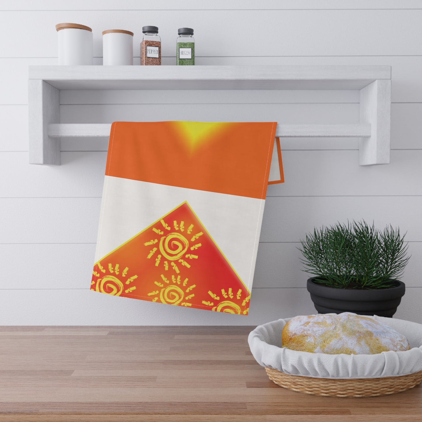 Sun Shine Kitchen Towel (white)