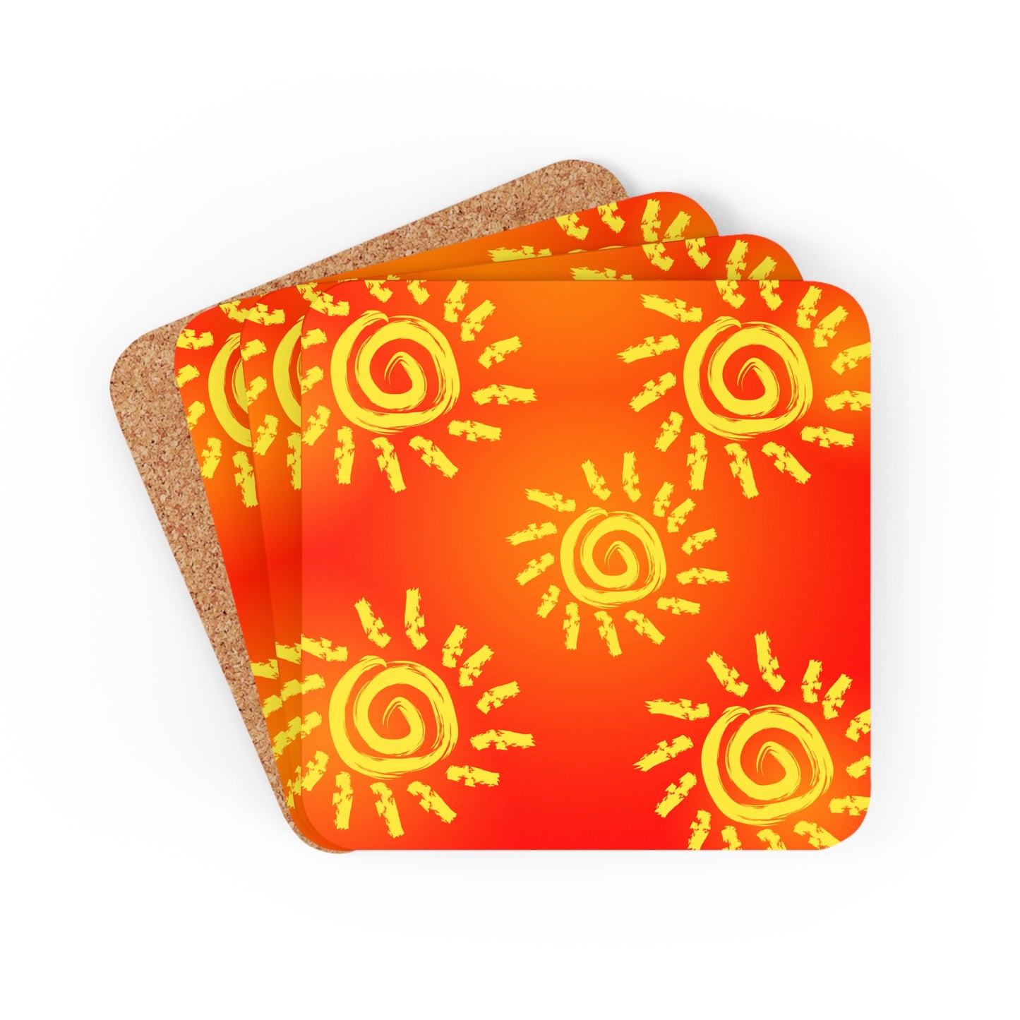 Sun Shine Corkwood Coaster Set