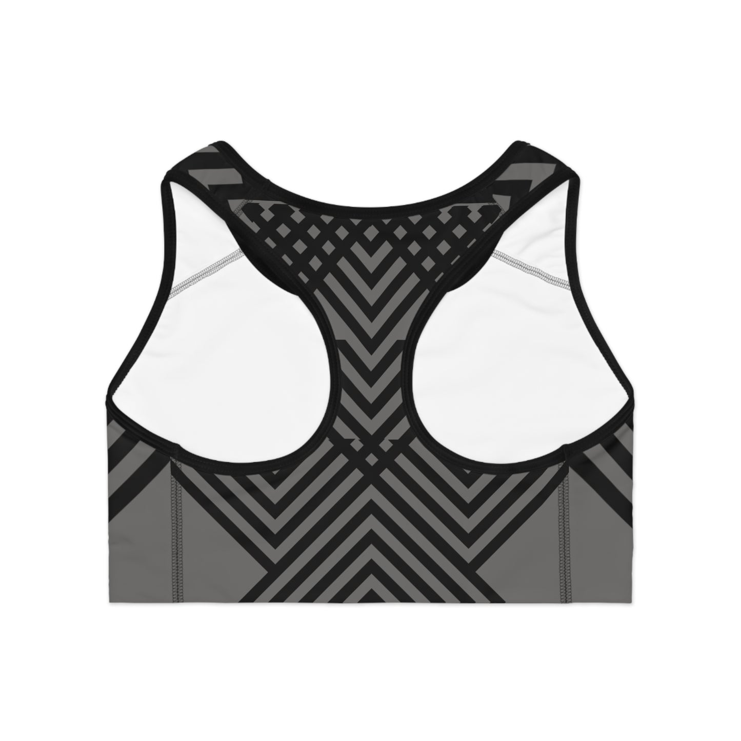 Chrome With Strips Sports Bra (AOP)