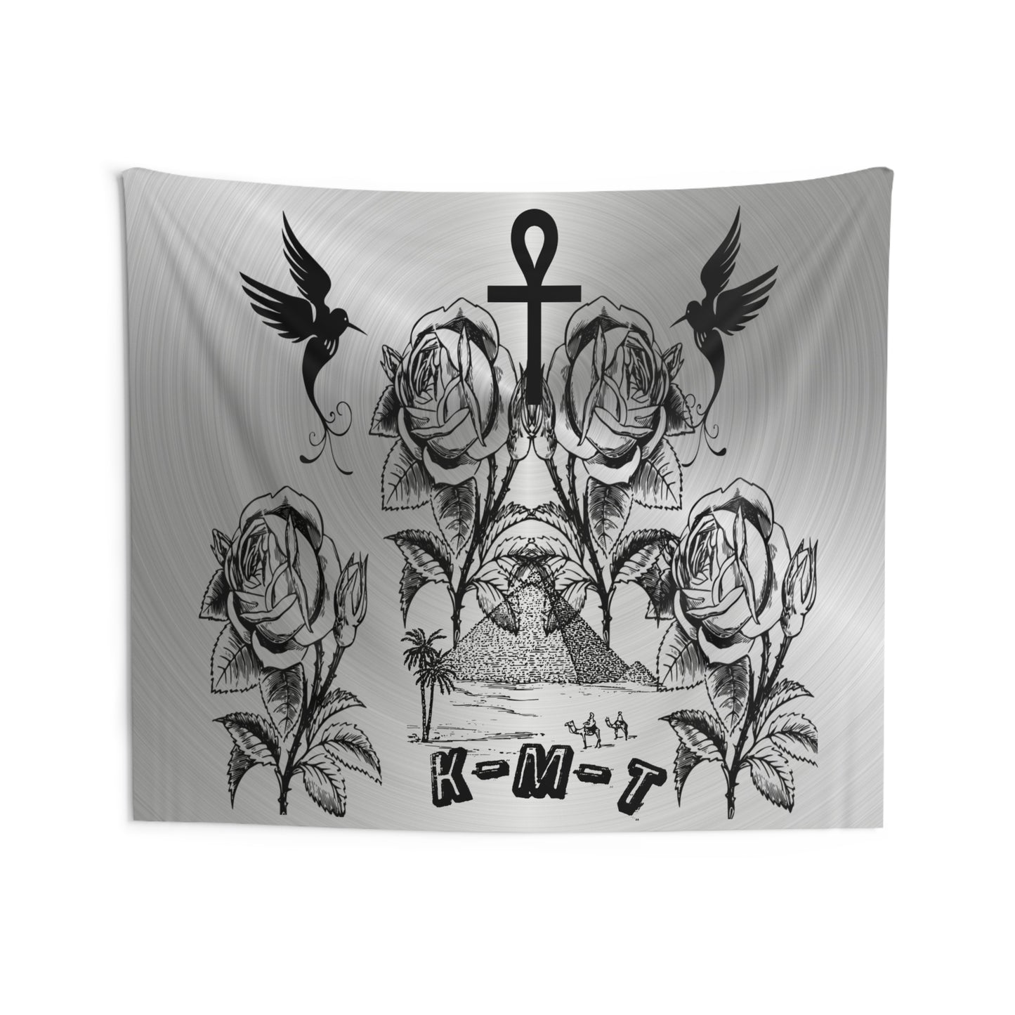 K M T FLOWERS Wall Tapestry