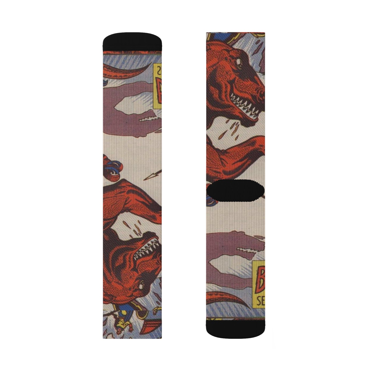 Red DINO Sublimation Socks