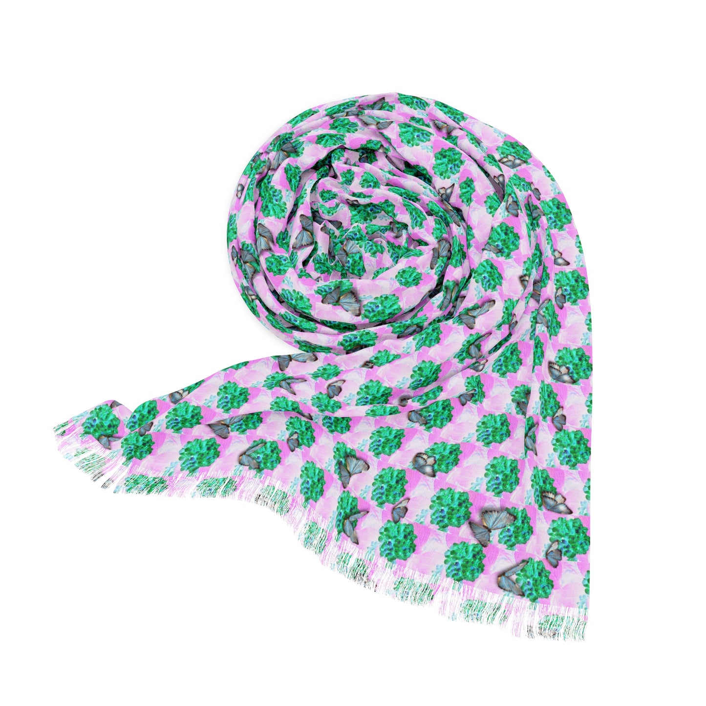 Light Green Butterflies Light Scarf