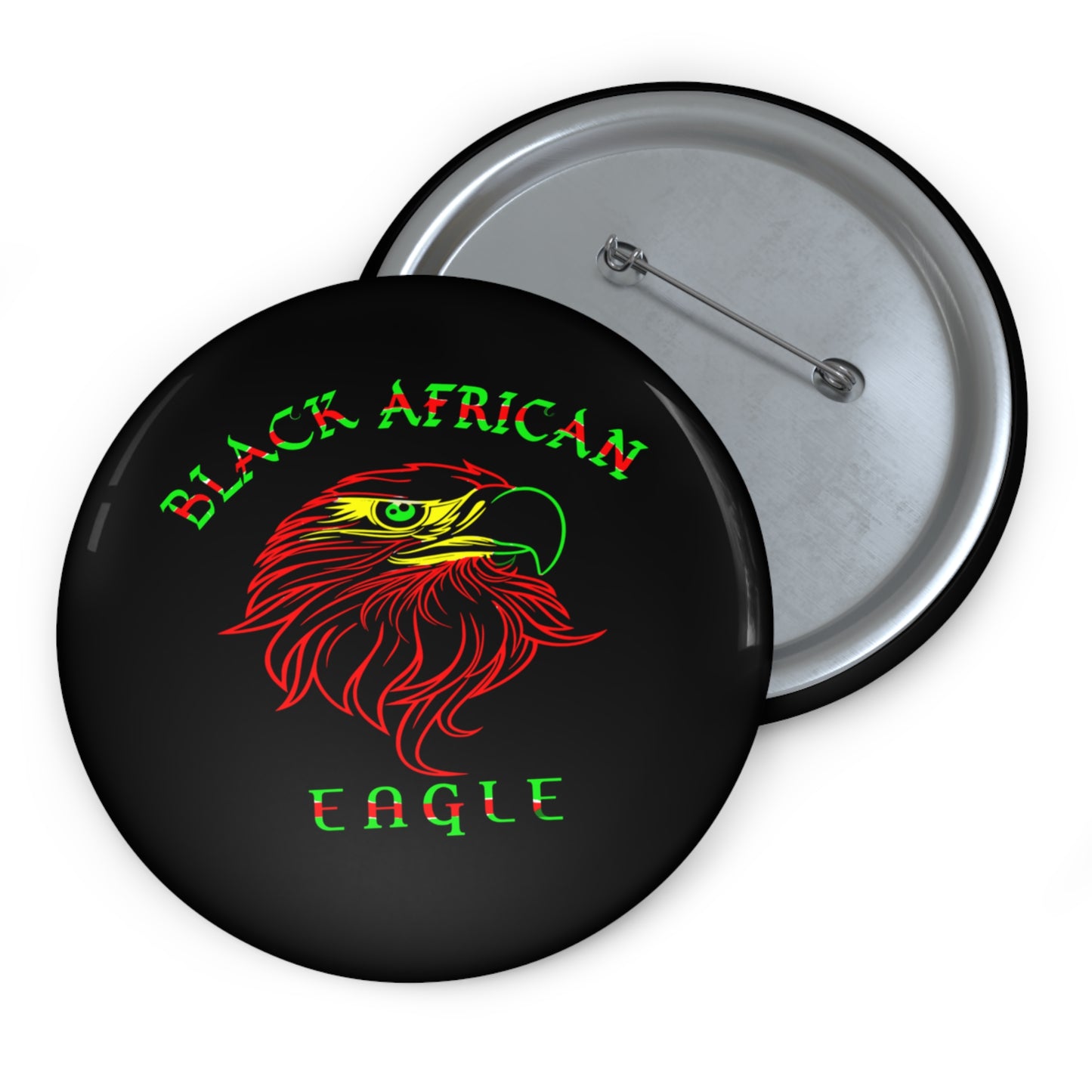 Black African Eagle Pin Buttons