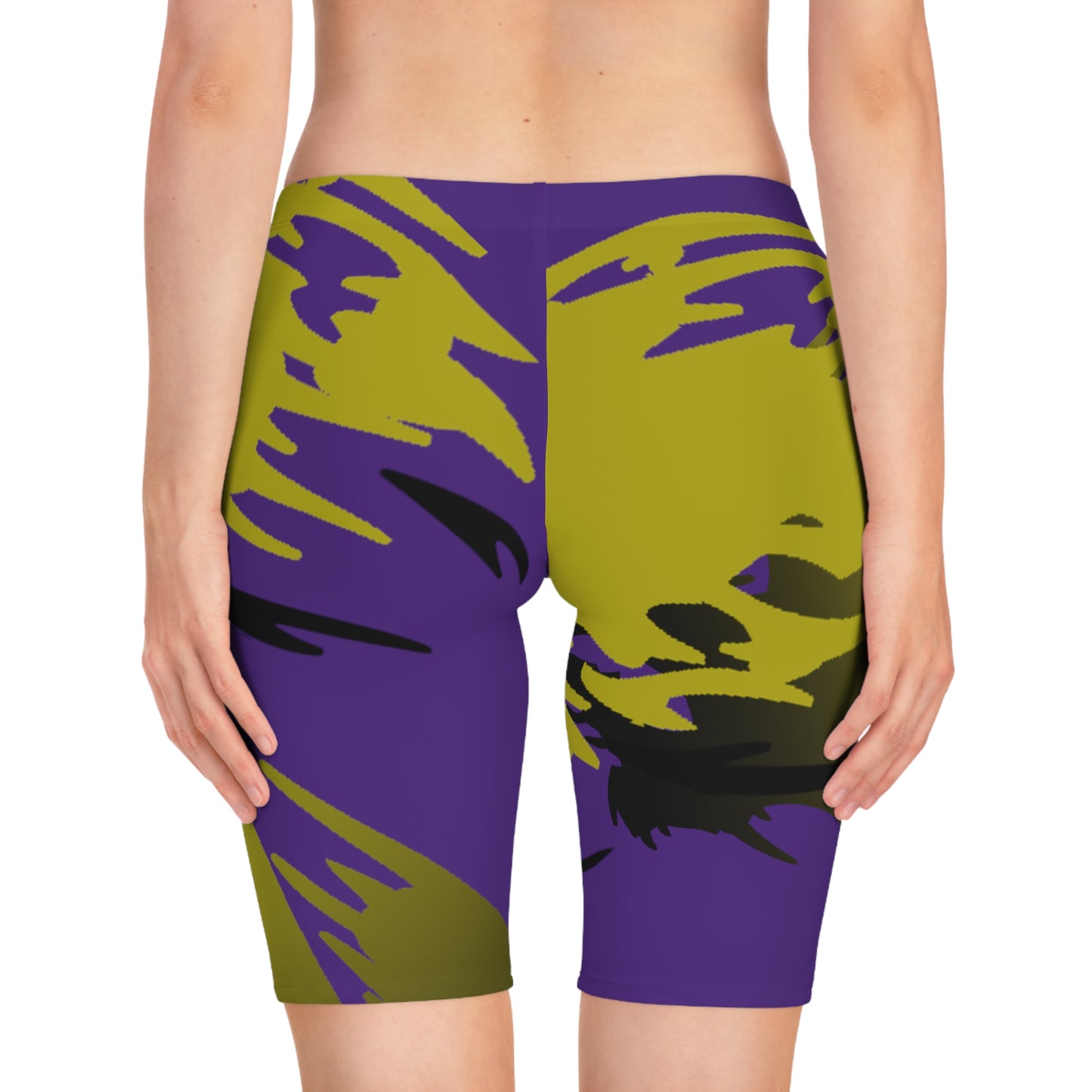 Golden Black Raptor Women's Bike Shorts (AOP)